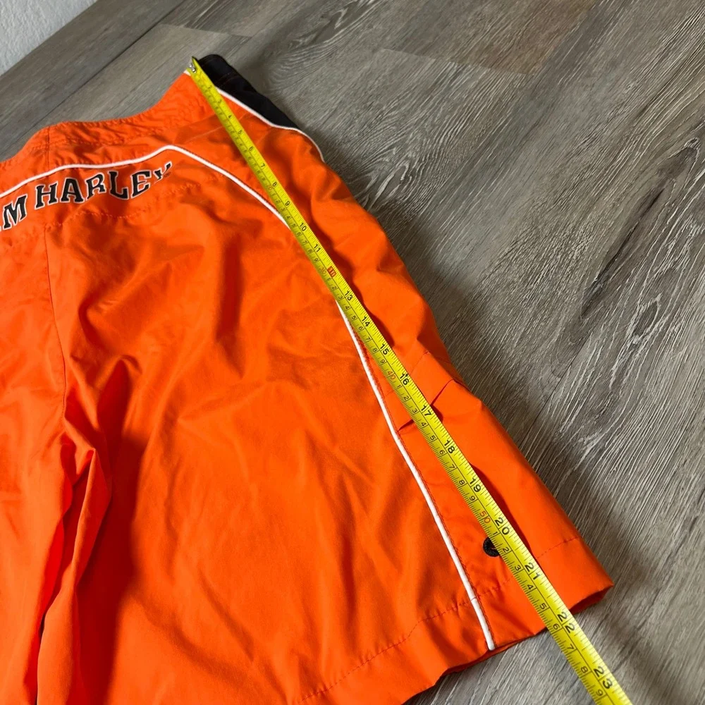 Harley-Davidson Swim Trunks Mens XL Orange Team Harley Board Shorts Mesh Lining